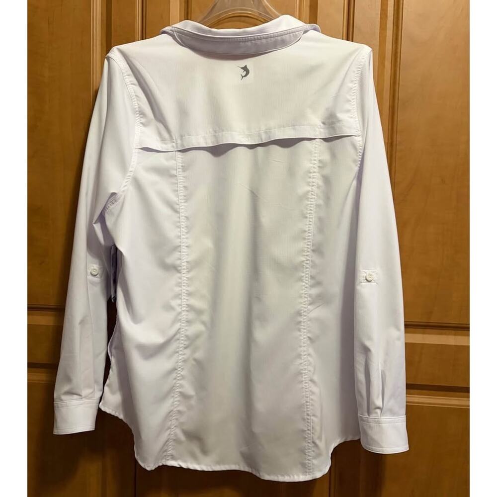 Reel Legends Saltwater Shirt Womens 1X White Long Sleeve Vent Blouse Fishing Top - Picture 5 of 6